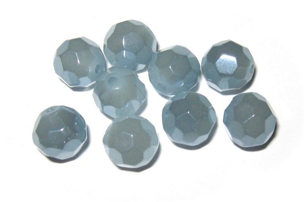 Cristale din sticla, rotunde, electro, opace, 8 mm, gri albastru