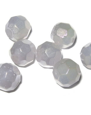 Cristale din sticla, rotunde, electro, opace, 8 mm, gri