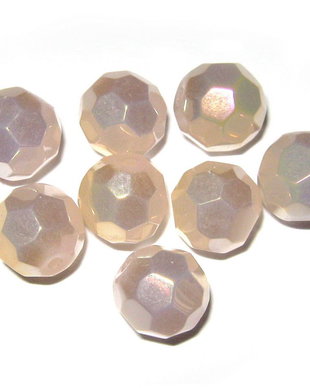 Cristale din sticla, rotunde, electro, opace, 8 mm, crem