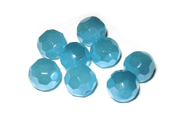 Cristale din sticla, rotunde, electro, opace, 8 mm, albastre
