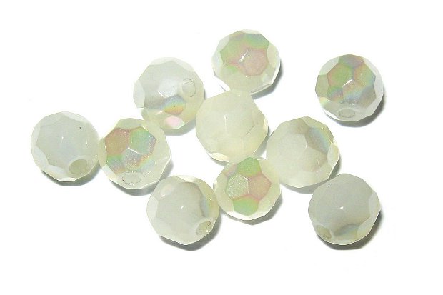 Cristale din sticla, rotunde, electro, opace, 6 mm, vernil