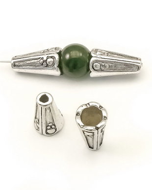Conuri, finisaj argintiu antichizat, 7,5x13 mm (cod 8-110)