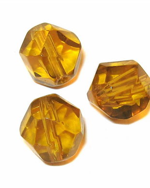 Margele din sticla, rotunde, fatetate, 10 mm, maro