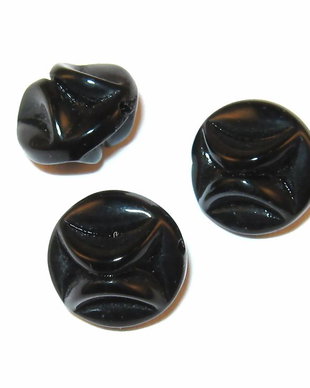 Margele din sticla, rotunde, 10x7 mm, negre