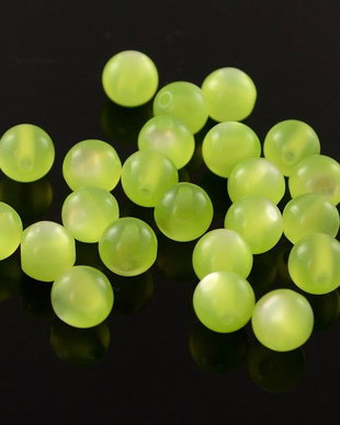 H971 Margele acril tip cat eye, verde praz, aprox.8mm