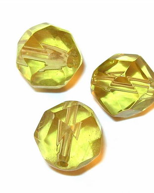 Margele din sticla, rotunde, fatetate, 10 mm, topaz deschis