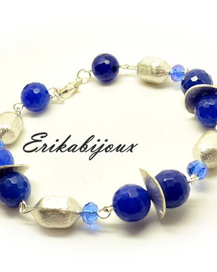 Set bratara si cercei indigo