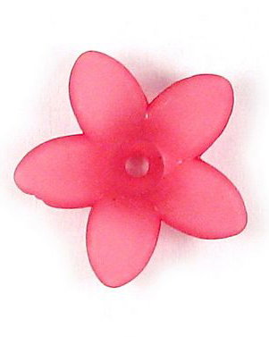Margele din acril, frosted, floare, 16x4 mm, roz inchis