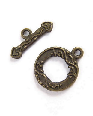 Inchizatoare toggle, bronz, 17x13 mm