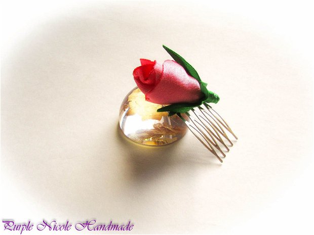 Pinkish Rose - pieptene par trandafir satin
