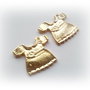 Charm / pandantiv aurit , rochita 21x19mm (GPLAK 86)