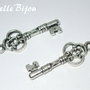 Pandantiv cheita argintie antichizata 3x10x29 mm