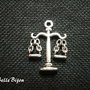 Balanta 3D 6x18x22.5 mm argintie antichizata