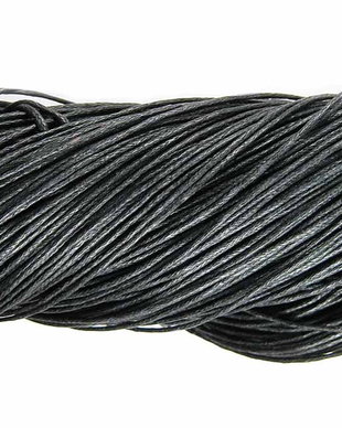 Ata din bumbac cerata, 1.5mm, neagra