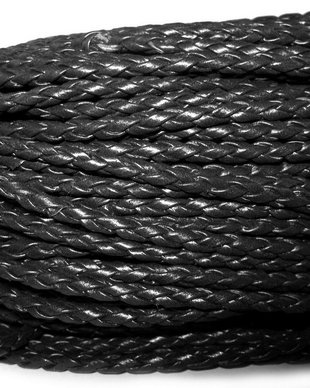 Snur din imitatie de piele, negru, 3 mm