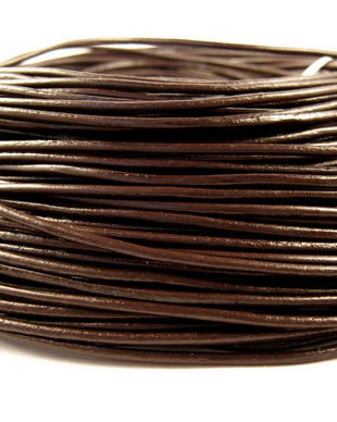 Snur din piele naturala, maro inchis, 2 mm