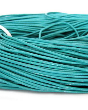 Snur din piele naturala, 2 mm turcoaz