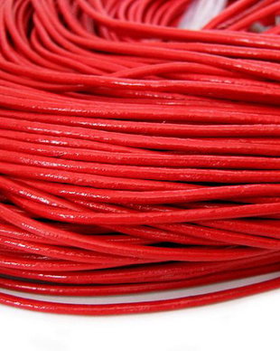 Snur din piele naturala, 2 mm rosu