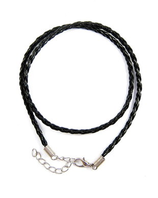 Snur din imitatie de piele, 43.5 cm, negru