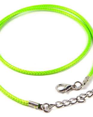 Snur din imitatie de piele, 46 cm, verde fosforescent