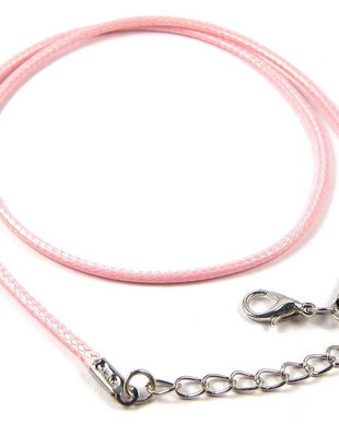 Snur din imitatie de piele, 46 cm, roz