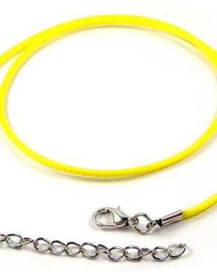 Snur din imitatie de piele, 46 cm, galben
