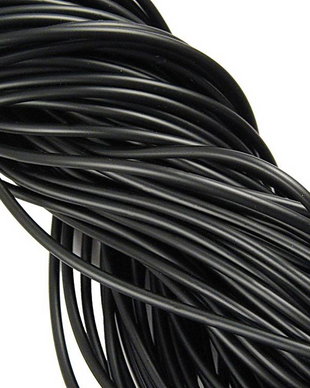 Snur din cauciuc, 2 mm, negru
