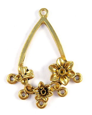 Candelabru, auriu antichizat, 33x43 mm