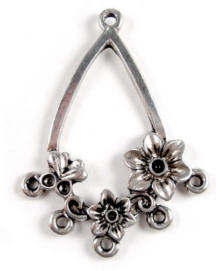 Candelabru, argintiu antichizat, 33x43 mm