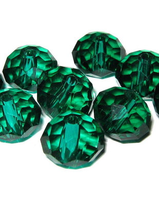 Cristale din sticla, imitatie Swarovski, 10x8 mm, verde smarald