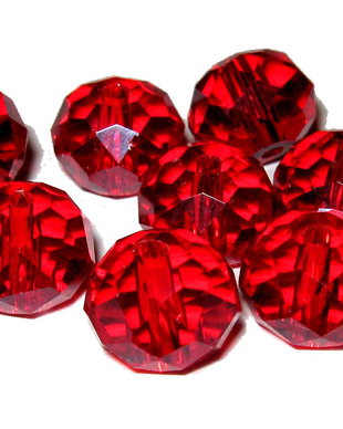 Cristale din sticla, imitatie Swarovski, 10x8 mm, rosii