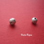 Margele stardust gravate din argint rodiat aprox 6 mm diametrul