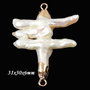4054 - Pandantiv / conector perla naturala 2 inele