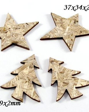 4064 - SET Figurine decorative lemn bradut si stea