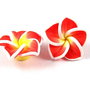 Margele din polimer, 20x8 mm, floare rosie