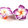 Margele din polimer, 20x8 mm, floare mov