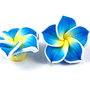 Margele din polimer, 20x8 mm, floare albastra