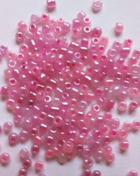 LMN222 - (50g) margele roz perlat 2 mm