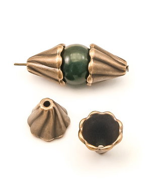 Conuri, finisaj cupru antichizat, 12,5x11,5 mm (cod 8-190)