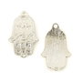 Conector Hamsa, finisaj argintiu, 37x23 mm (cod 6-127)