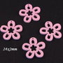 4077 - 10 buc Charms lemn floare roz