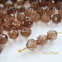(10 buc) Cristale fatetate maron inchis din acril de aprox 6 mm