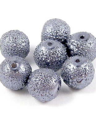 Perle creponate, 6 mm, gri