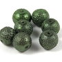 Perle creponate, 8 mm, verde inchis