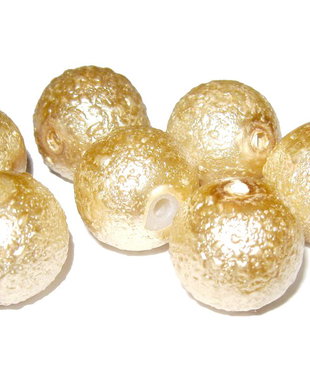 Perle creponate, 12 mm, bej