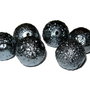 Perle creponate, 12 mm, gri inchis