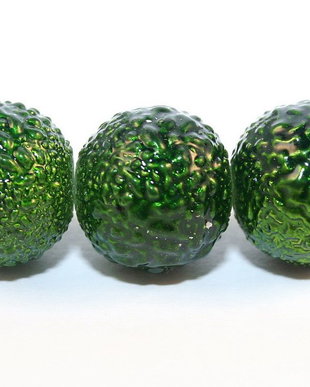 Perle creponate, 12 mm, verzi