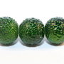Perle creponate, 14 mm, verde inchis