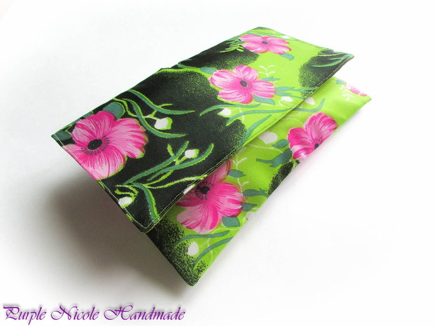 The Garden  - geanta plic material colorat imprimeu flori