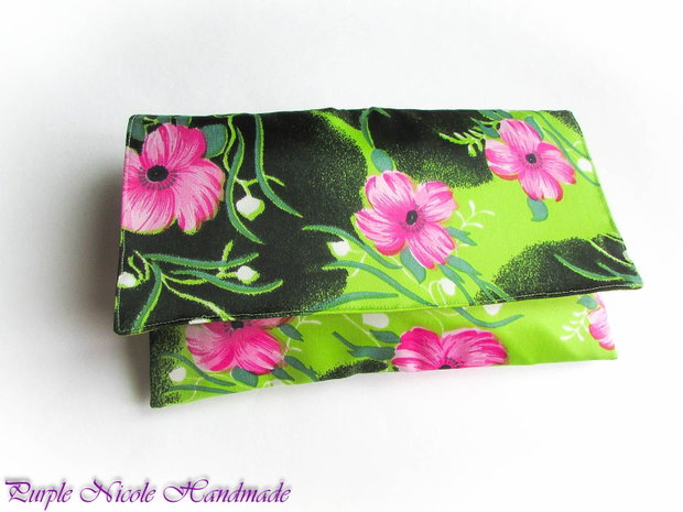 The Garden  - geanta plic material colorat imprimeu flori